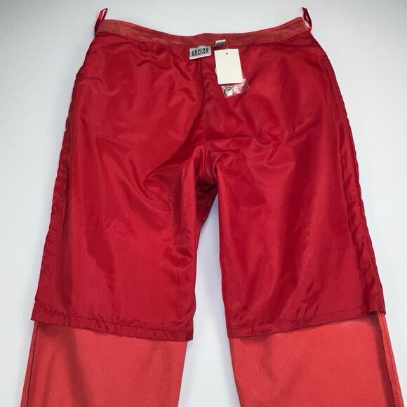 Chico's Design Suede Leather Pants Orange Straight Leg High Rise Size 12 (2.5) - Picture 9 of 12